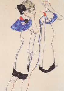 ガウンの女性 作： Egon Schiele